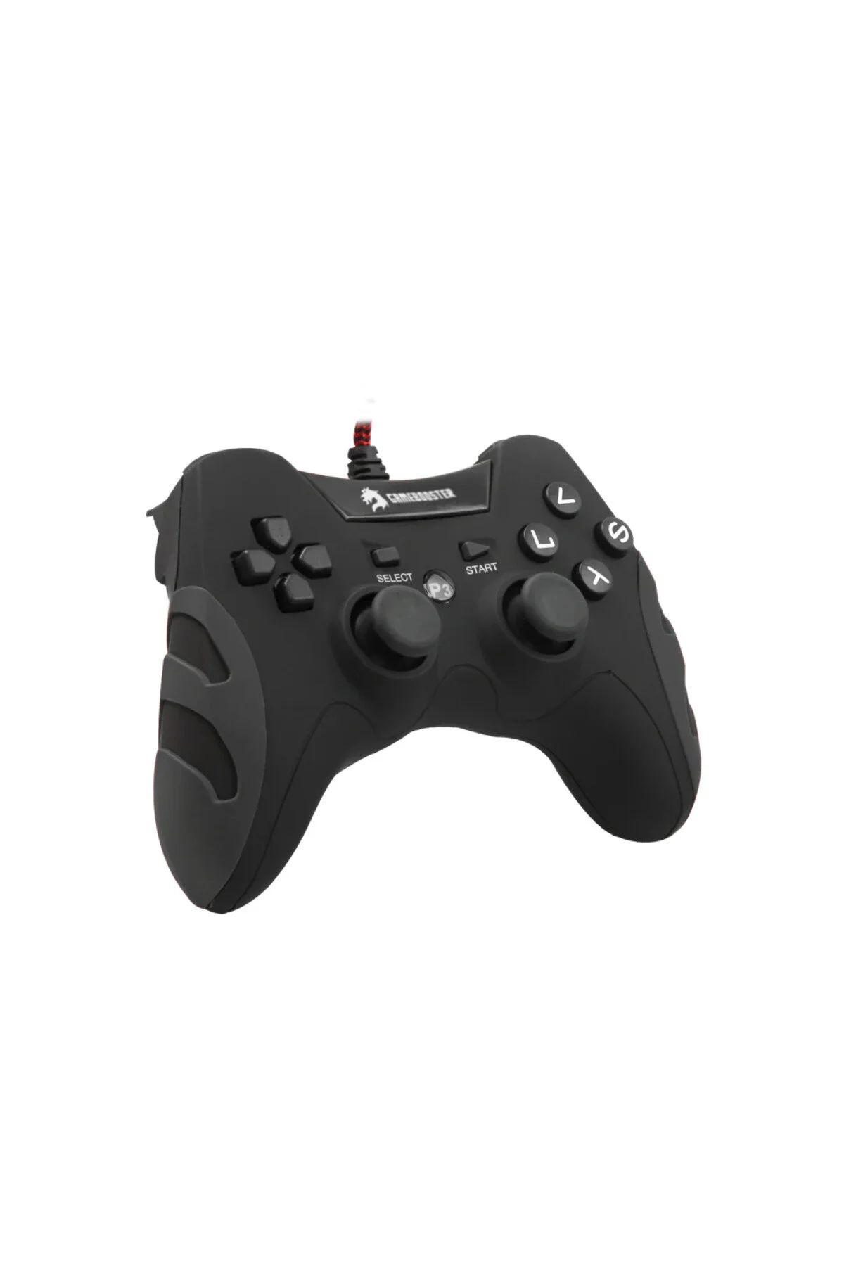 GAMEBOOSTER GB-J54B USB Kablolu Oyun Kolu, Çift Titreşim Motorlu, Ergonomik Siyah Tasarım, PC ve PS3 Uyumlu Gamepad