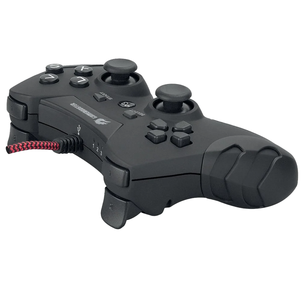 GAMEBOOSTER GB-J54B USB Kablolu Oyun Kolu, Çift Titreşim Motorlu, Ergonomik Siyah Tasarım, PC ve PS3 Uyumlu Gamepad ikinci görünüm