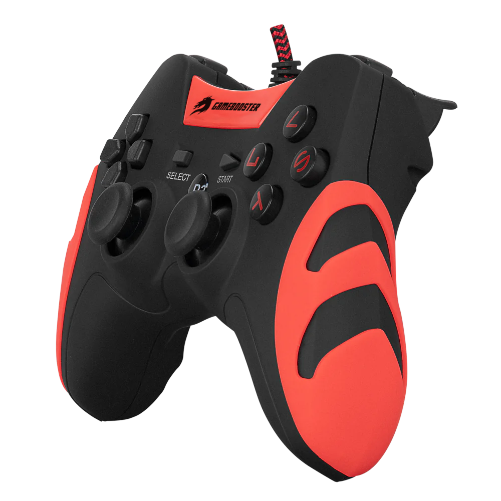 GAMEBOOSTER GB-J54R USB Kablolu Oyun Kolu, Çift Titreşim Motorlu, Ergonomik Kırmızı Tasarım, PC ve PS3 Uyumlu Gamepad ikinci görünüm