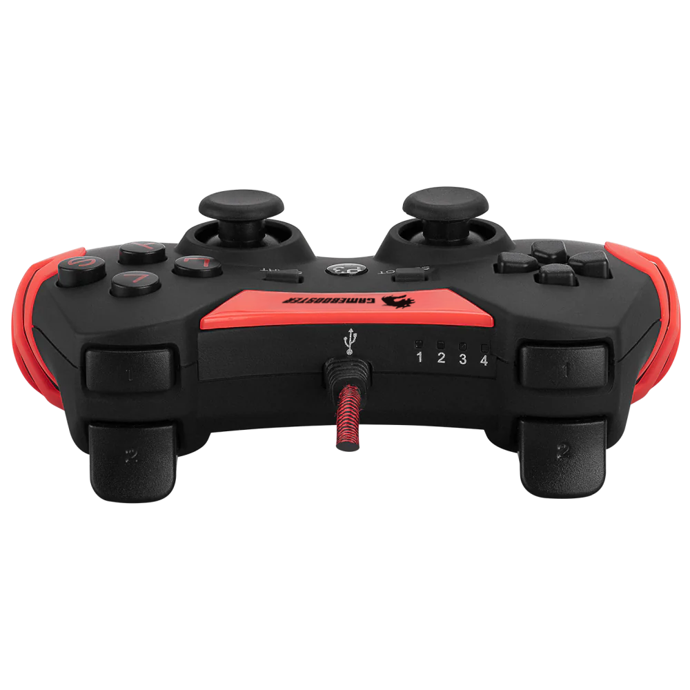 GAMEBOOSTER GB-J54R USB Kablolu Oyun Kolu, Çift Titreşim Motorlu, Ergonomik Kırmızı Tasarım, PC ve PS3 Uyumlu Gamepad
