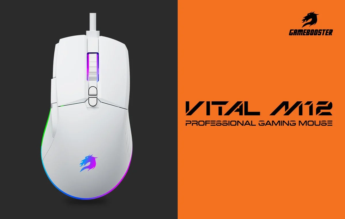 GAMEBOOSTER M12 Vital RGB Aydınlatmalı Beyaz Profesyonel Gaming Mouse