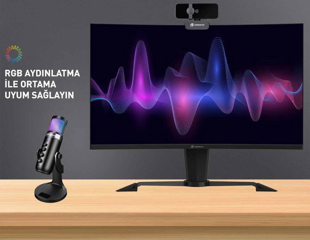 GAMEBOOSTER MC120 ProCast Condenser RGB Masaüstü Oyuncu ve Yayıncı Mikrofon