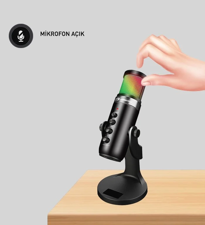 GAMEBOOSTER MC120 ProCast Condenser RGB Masaüstü Oyuncu ve Yayıncı Mikrofon