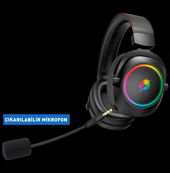 GAMEBOOSTER WBH44  RGB Wireless 2.4G+BT Siyah Oyuncu Kulaklığı