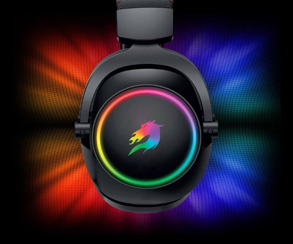 GAMEBOOSTER WBH44  RGB Wireless 2.4G+BT Siyah Oyuncu Kulaklığı