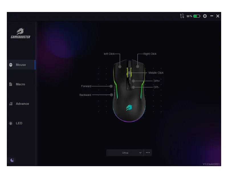GAMEBOOSTER M18 Inferno 2.4ghz Kablosuz RGB Aydınlatmalı Siyah Profesyonel Gaming Mouse