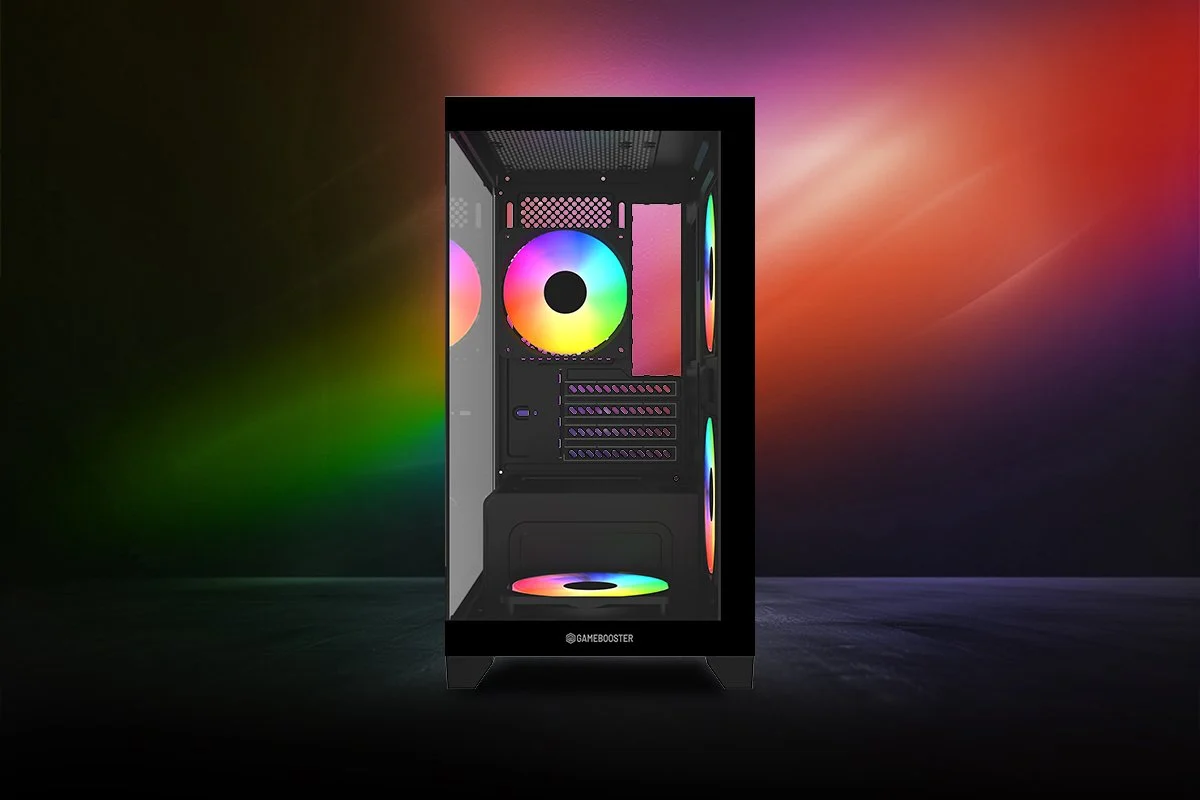 GAMEBOOSTER 600W GB-M6001B 4-Rainbow Fanlı Gaming Mid-Tower PC Kasası