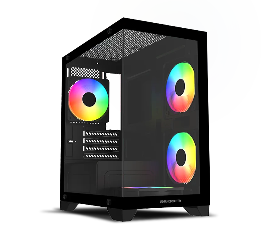 GAMEBOOSTER 600W GB-M6001B 4-Rainbow Fanlı Gaming Mid-Tower PC Kasası