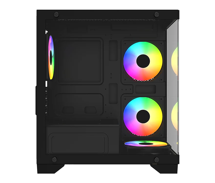 GAMEBOOSTER 600W GB-M6001B 4-Rainbow Fanlı Gaming Mid-Tower PC Kasası