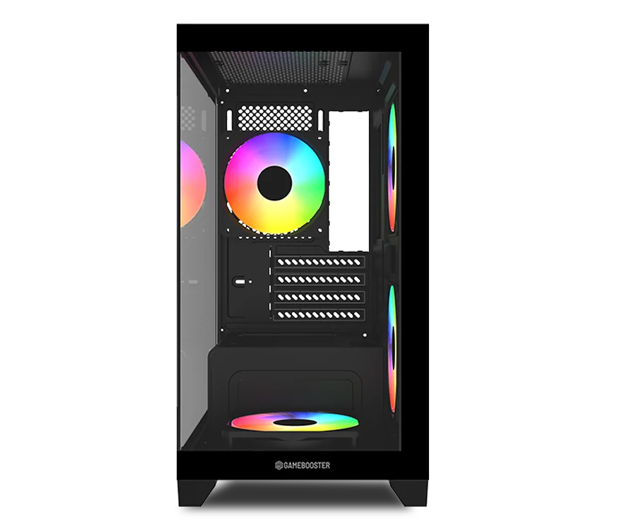 GAMEBOOSTER 600W GB-M6001B 4-Rainbow Fanlı Gaming Mid-Tower PC Kasası