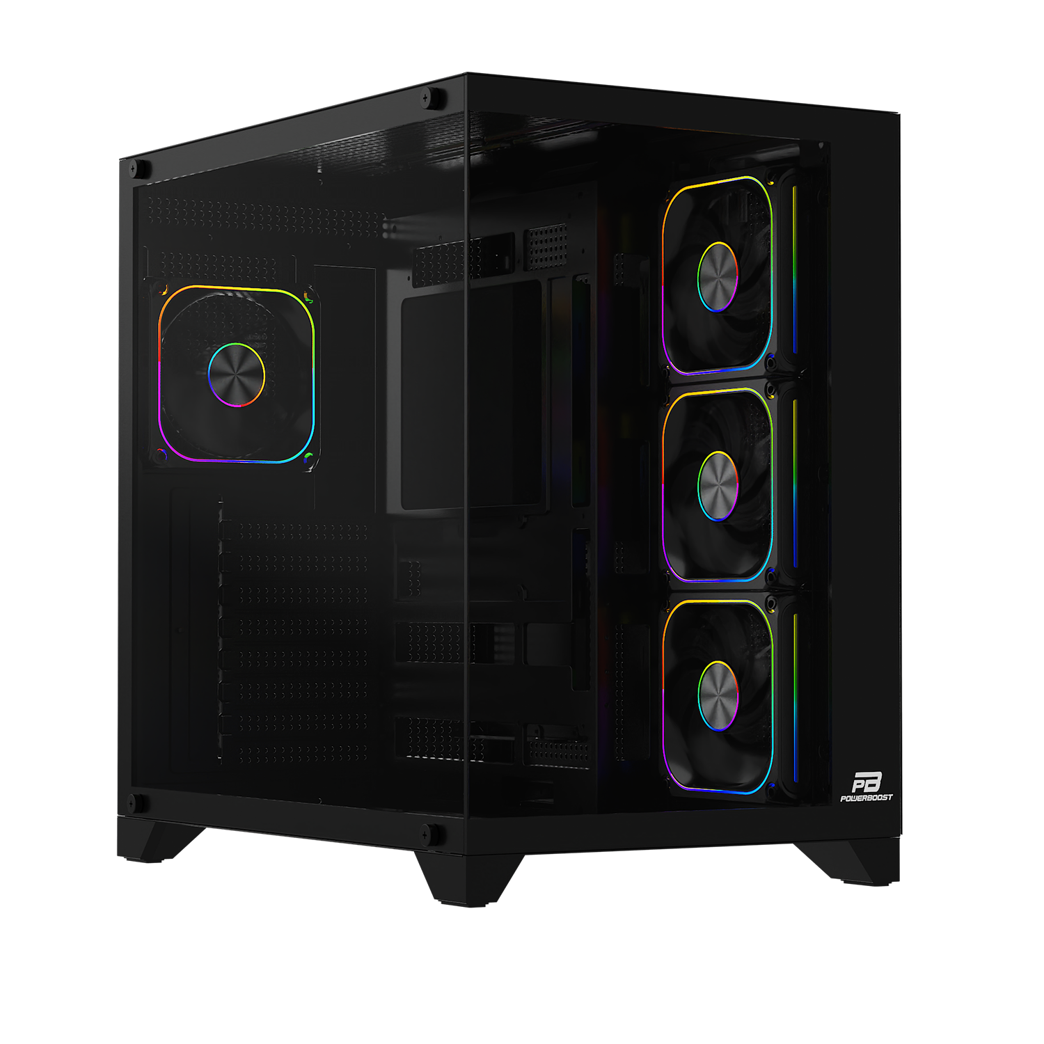 POWERBOOST 750W 80+ BRONZE PB-C9025B 4-ARGB Fanlı Gaming Mid-Tower PC Kasası