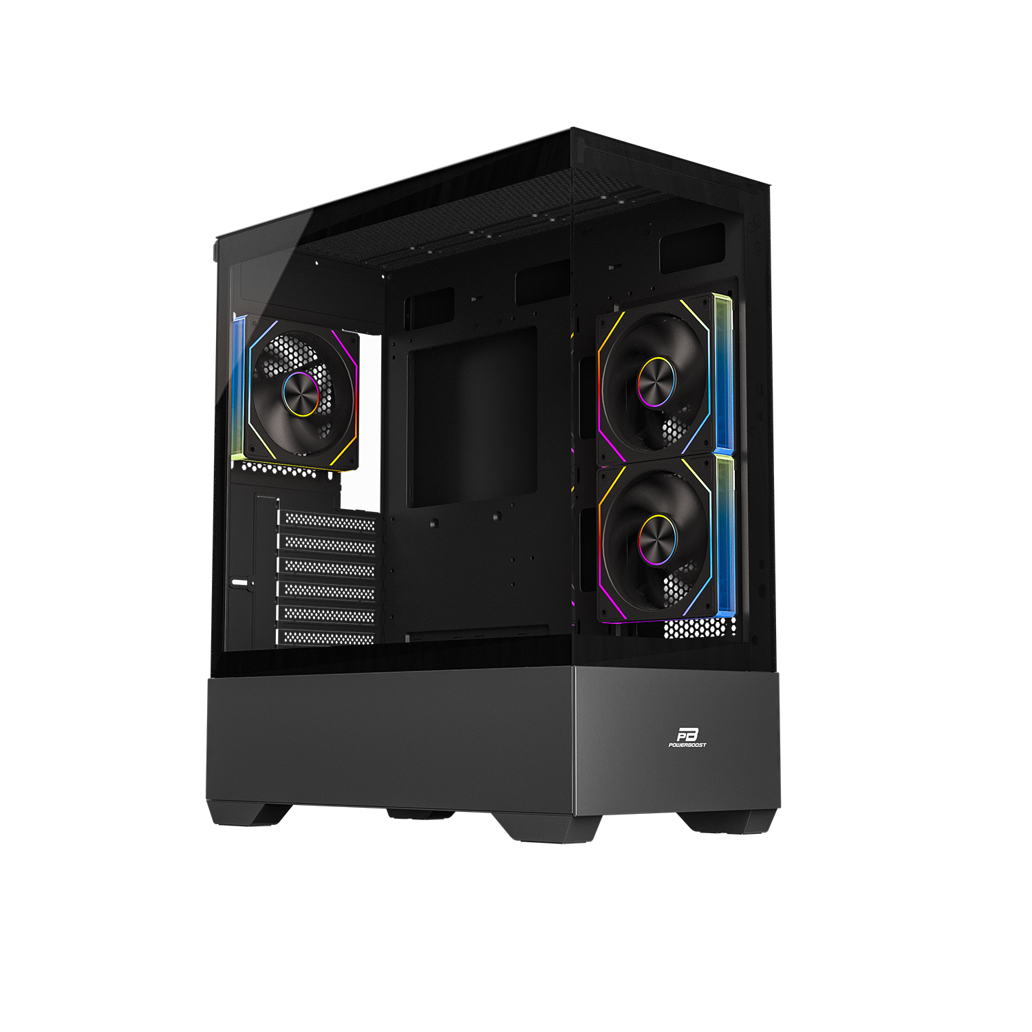 POWERBOOST 750W 80+ BRONZE PB-J9031B 3-ARGB Fanlı Gaming Mid-Tower PC Kasası