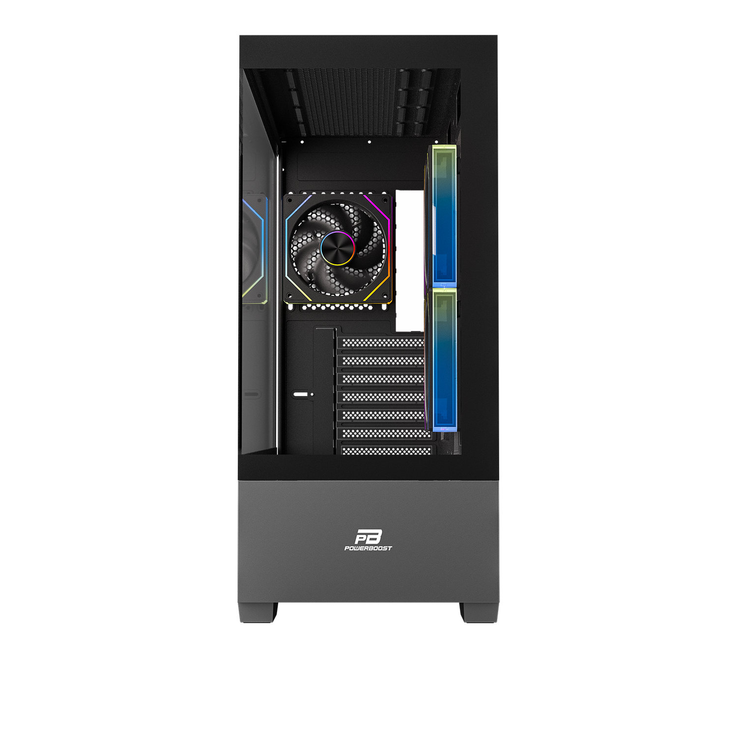 POWERBOOST 750W 80+ BRONZE PB-J9031B 3-ARGB Fanlı Gaming Mid-Tower PC Kasası