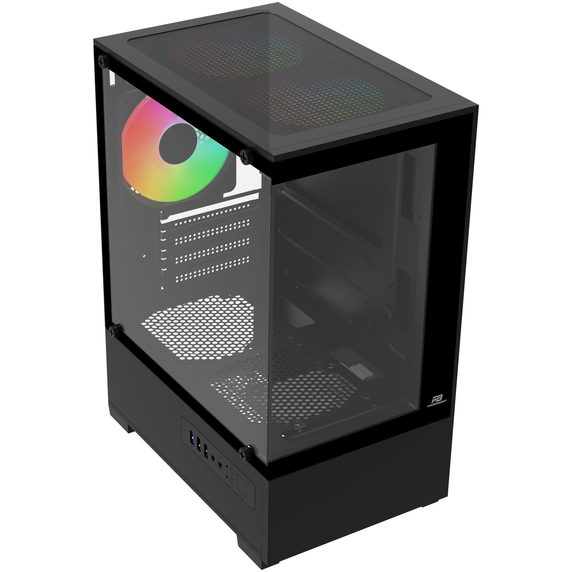POWERBOOST 500W PB-M5001B 3-Rainbow Fanlı Micro-Tower PC Kasası ikinci görünüm