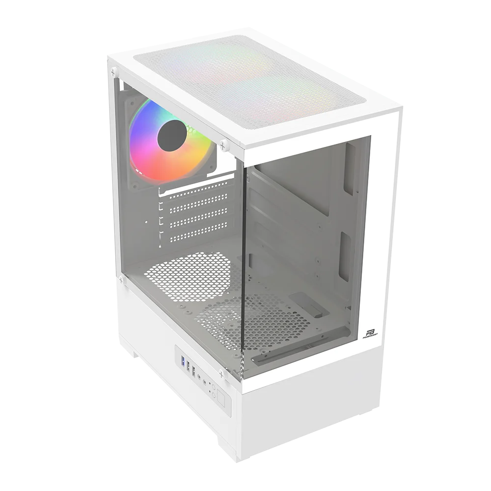 POWERBOOST 500W PB-M5001W 3-Rainbow Fanlı Gaming Micro-Tower PC Kasası Beyaz