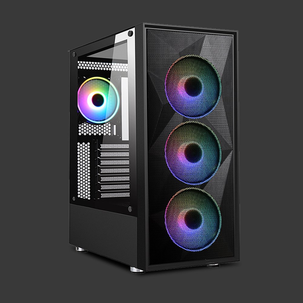 POWERBOOST 650W 80+ PB-P3509BB 4-ARGB Fanlı Gaming Mid-Tower PC Kasası