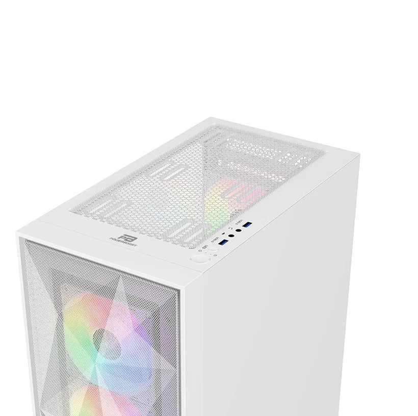 POWERBOOST PB-P3509BW 4-ARGB Fanlı Gaming Mid-Tower PC Kasası Beyaz
