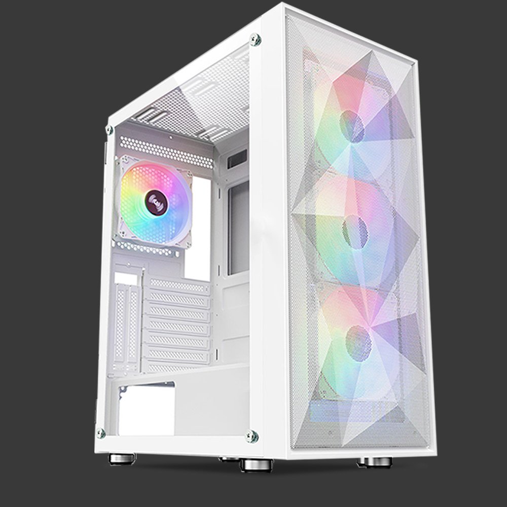 POWERBOOST PB-P3509BW 4-ARGB Fanlı Gaming Mid-Tower PC Kasası Beyaz