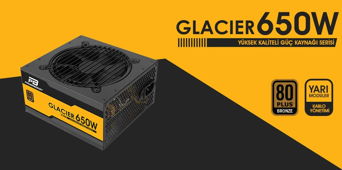 POWERBOOST 650W 80+ BRONZEGLACIER  BST-ATX650B Yarı Modüler Power Supply