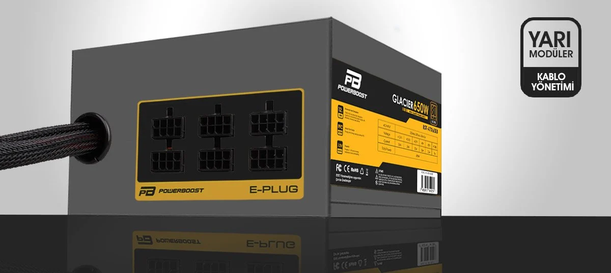 POWERBOOST 650W 80+ BRONZEGLACIER  BST-ATX650B Yarı Modüler Power Supply
