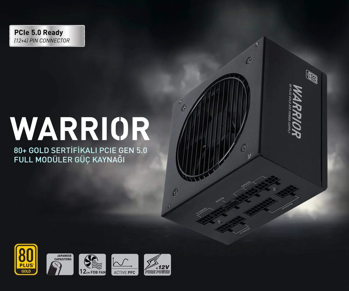 POWERBOOST 850W 80+ GOLD WARRIOR BST-ATX0850GF1 PCIE 5.0 Tam Modüler Power Supply