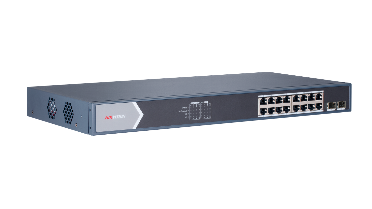 HIKVISION 16port PoE 150w 2-SFP Gigabit Yönetilemez Switch DS-3E0518P-E/M