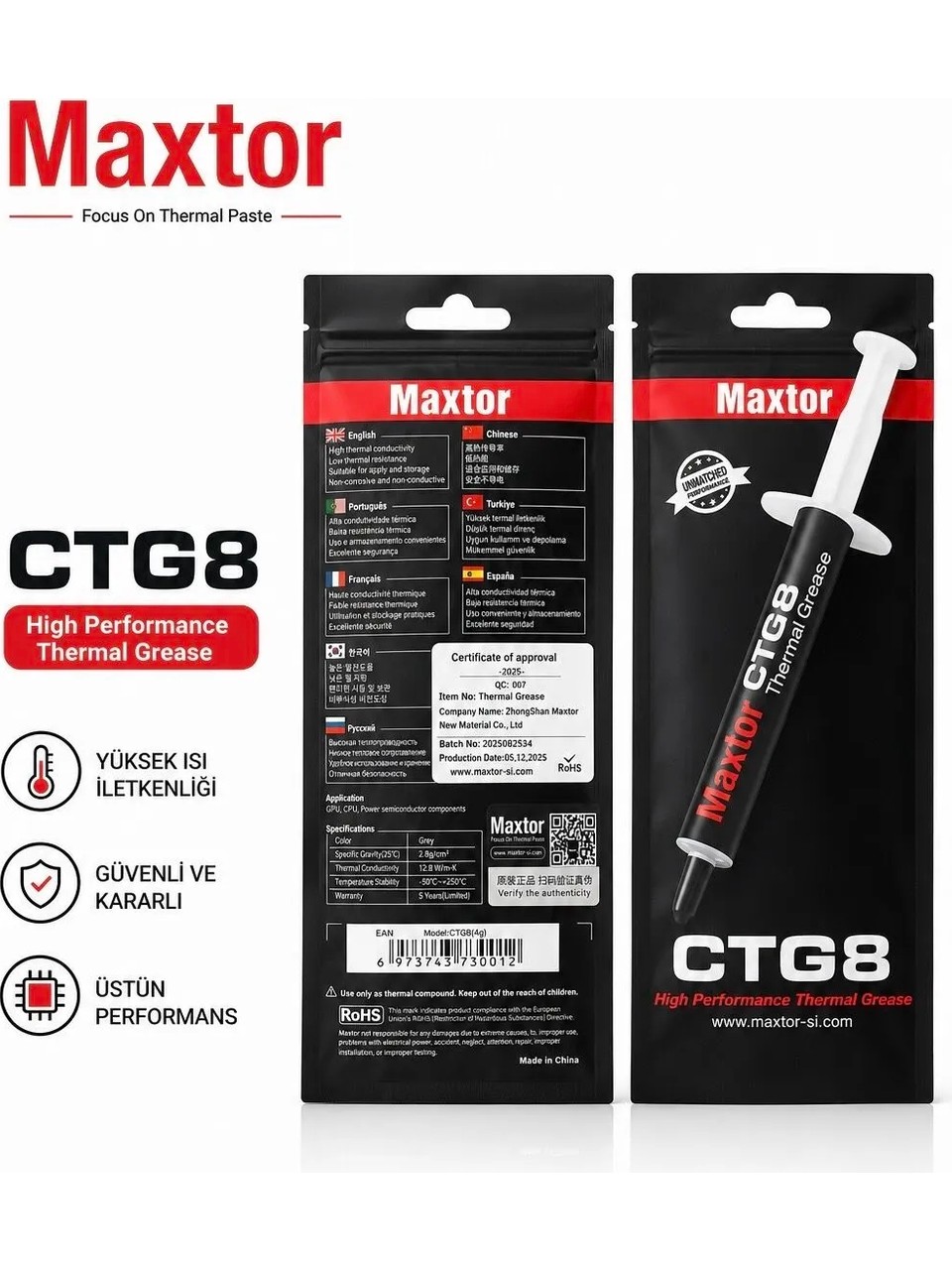 MAXTOR 4gram 12,8WmK Termal Macun CTG8