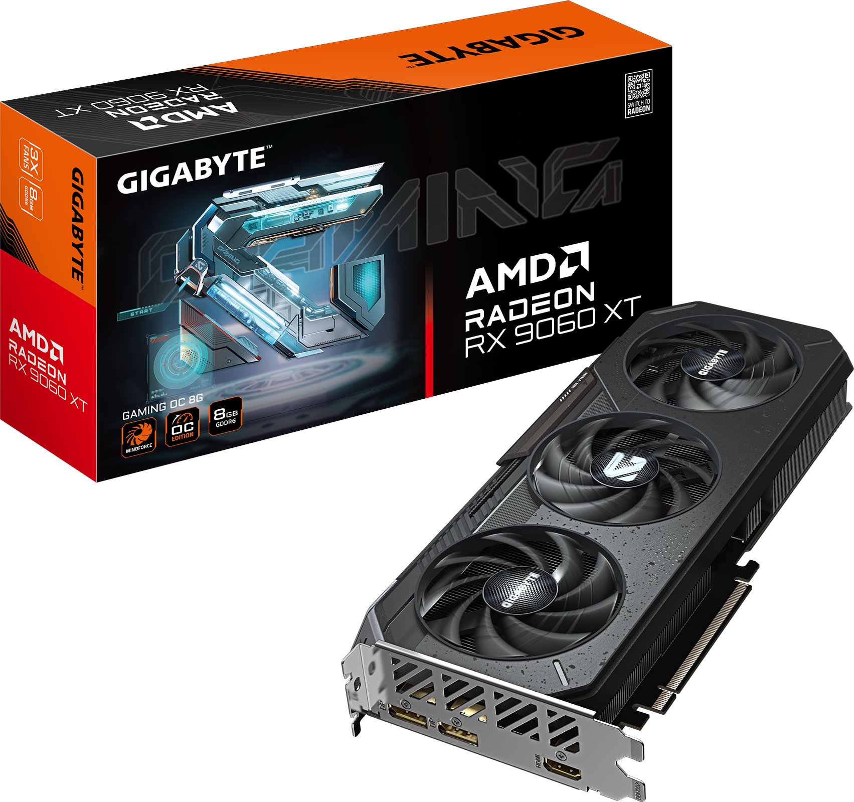 GIGABYTE 8GB RX9060XT GAMING GV-R9060XTGAMING-8GD GDDR6 128bit HDMI-DP PCIE 5.0