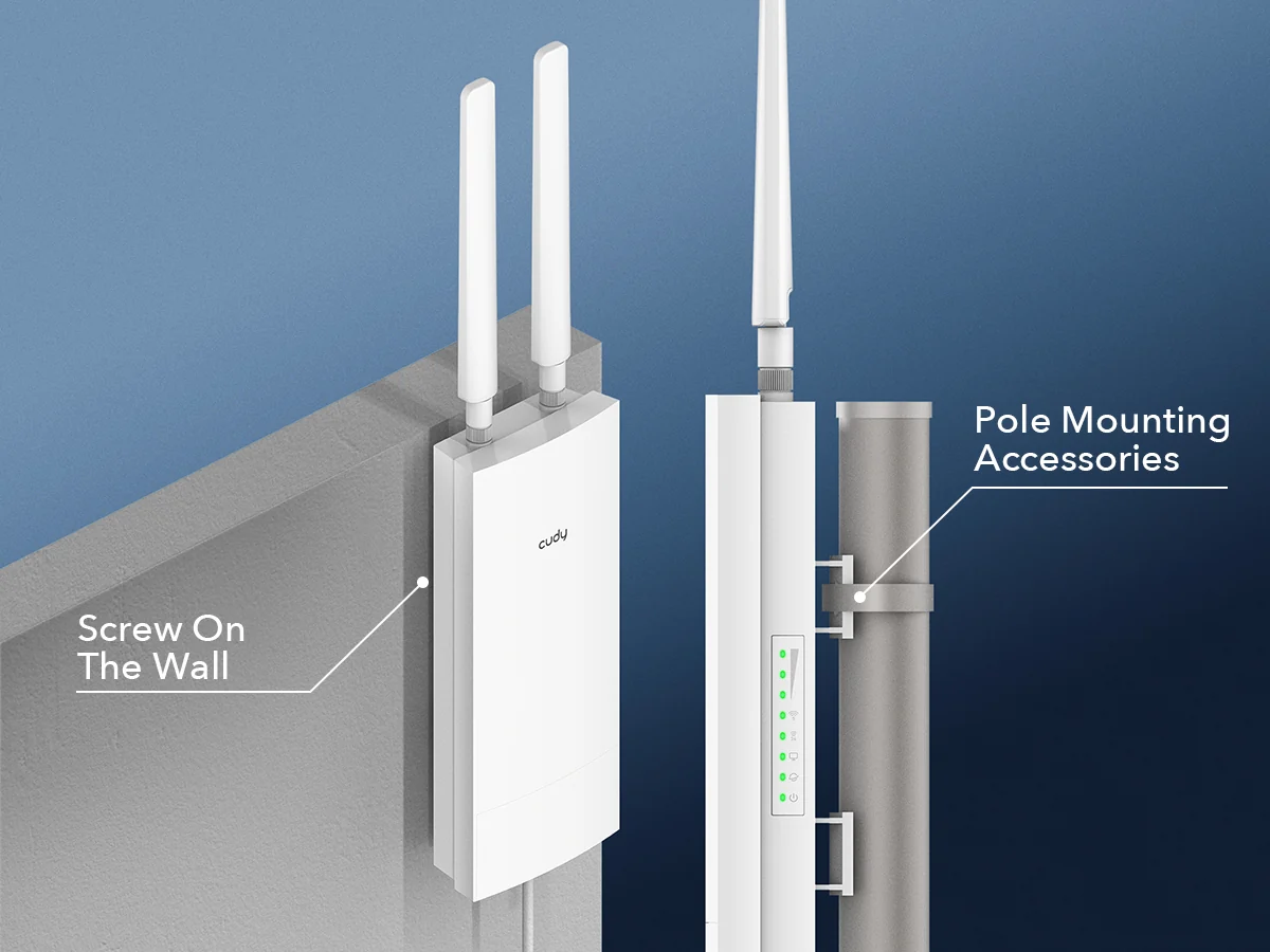 CUDY AP1200-OUTDOOR WIFI5 AC1200 Çift Bant Gigabit Harici Access Point