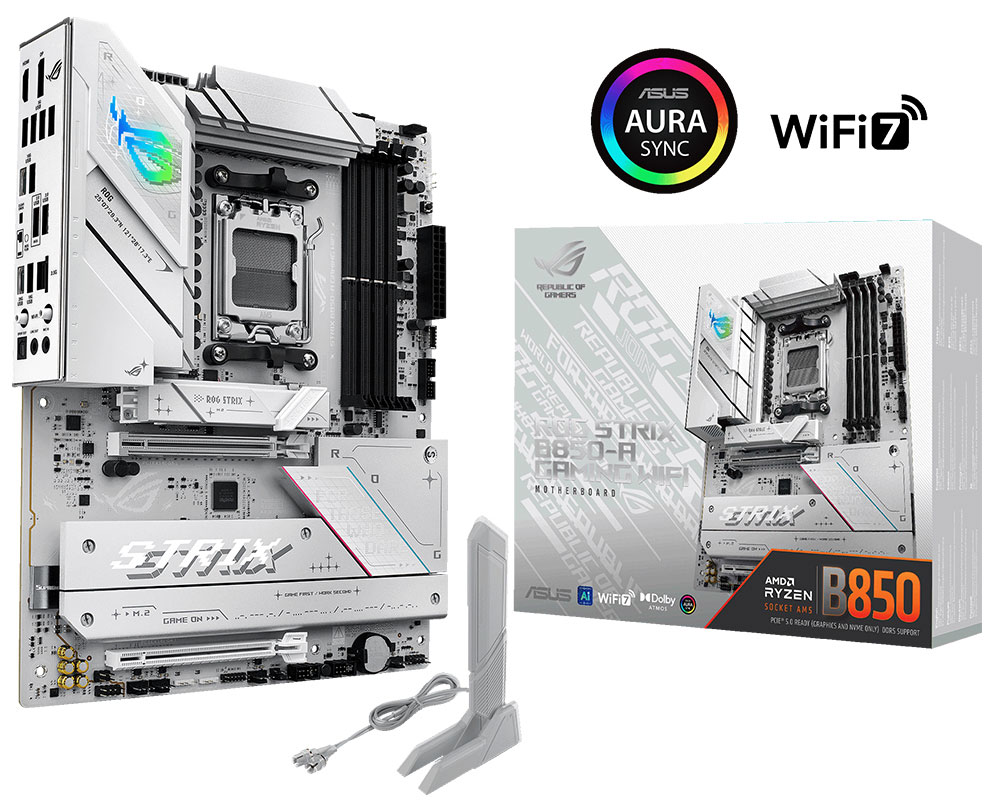 ASUS ROG STRIX B850-A GAMING WIFI7 DDR5 HDMI-DP PCIE 5.0 AM5 ATX BEYAZ