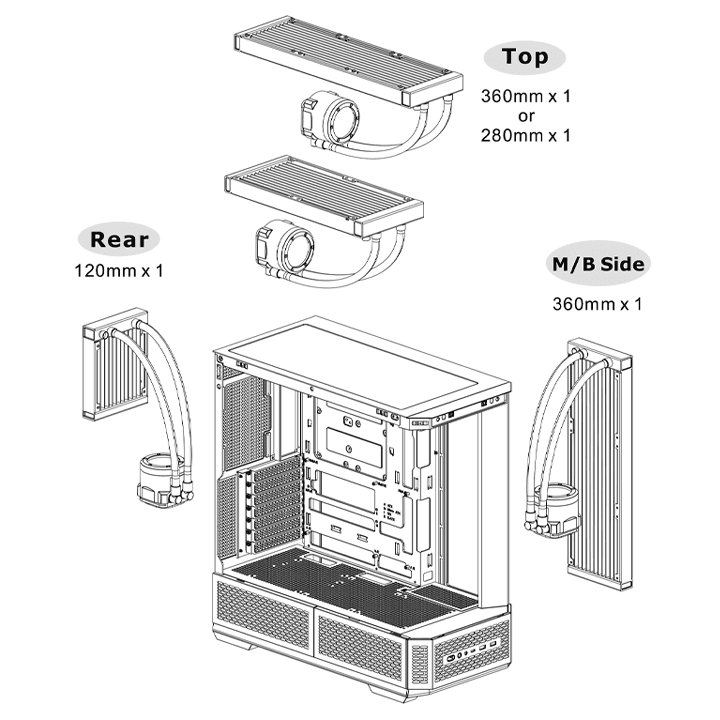 THERMALTAKE VIEW 370 TG CA-11N-00M1WN-00 4-ARGB Fanlı Gaming Mid-Tower PC Kasası