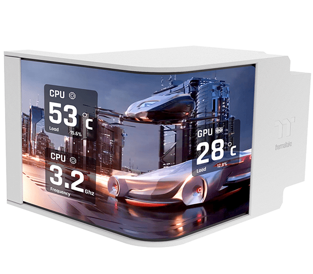 THERMALTAKE 360MM 6.67" AMOLED MAGCurve 360 ULTRA CL-W454-PL12SW-A ARGB AM5-1851p Sıvı Soğutmalı İşlemci Fanı Beyaz