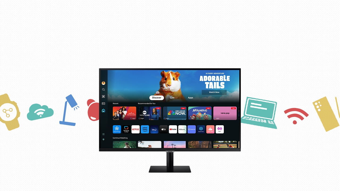 SAMSUNG 31.5" VA SMART M5 M50D LS32DM500EUXUF 4MS 60HZ HDMI-WIFI-BLT Smart Akıllı Monitör 1920x1080