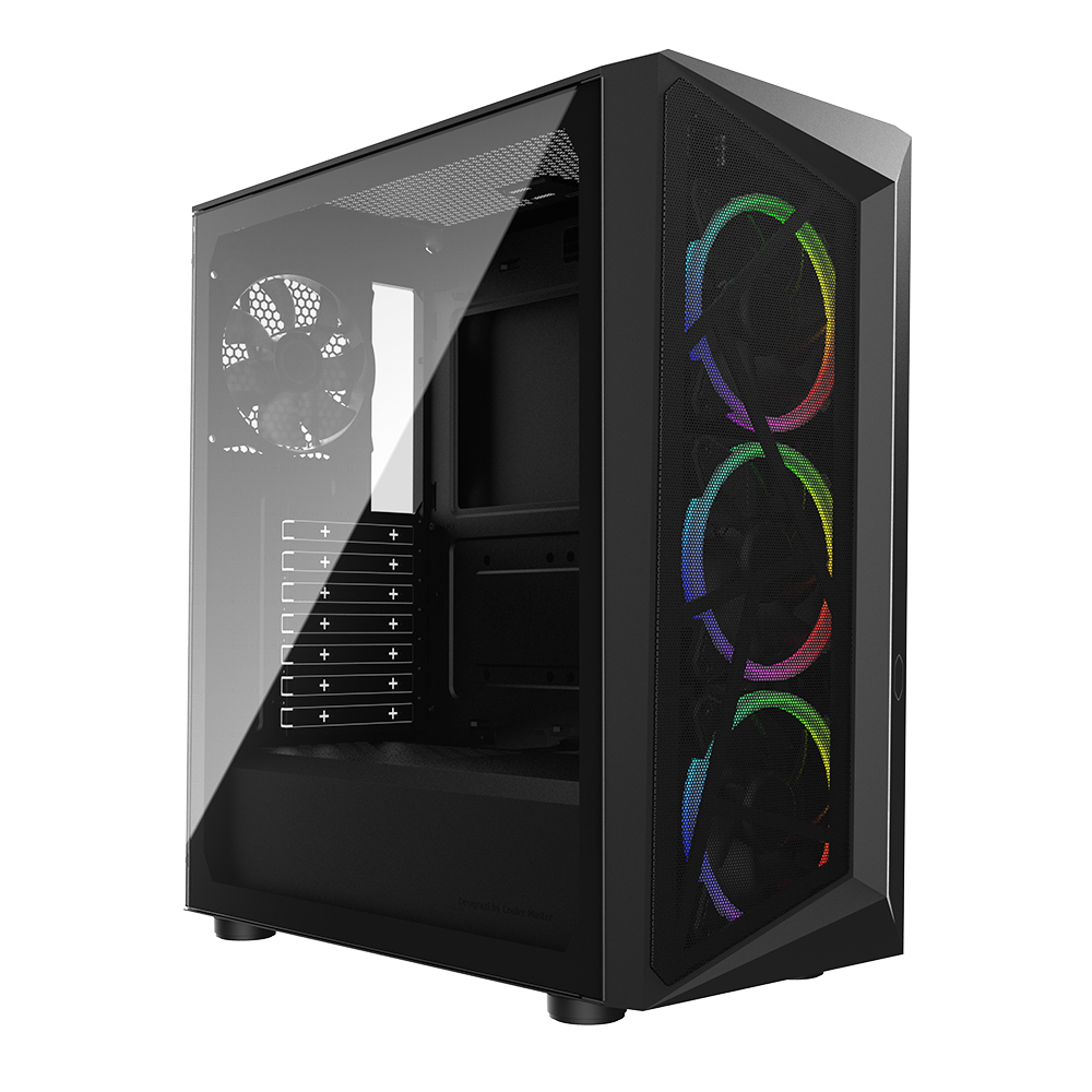 COOLERMASTER 650W 80+ BRONZE CMP510 TG CP510-KGNN65-S01 4-ARGB Fanlı Gaming Mid-Tower PC Kasası
