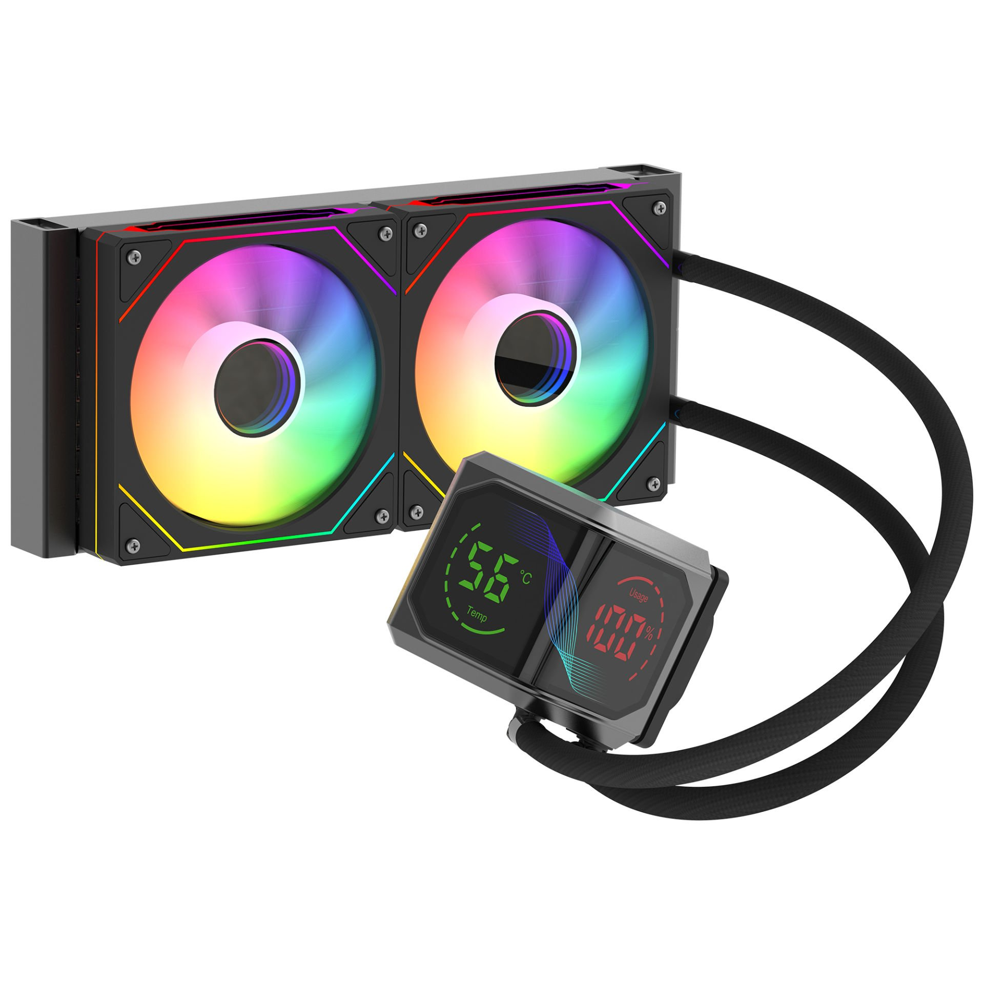 GAMEBOOSTER 240MM SIGHT PRO 240B GB-LCS-SP240B ARGB AM5-1851p Sıvı Soğutmalı İşlemci Fanı ikinci görünüm