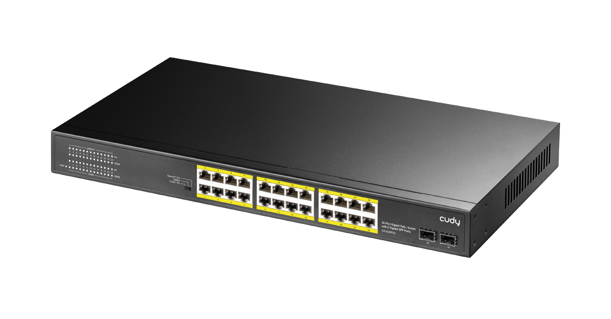 CUDY 24port PoE 300w 2-Uplink Gigabit Yönetilemez Switch GS1028PS2 ikinci görünüm