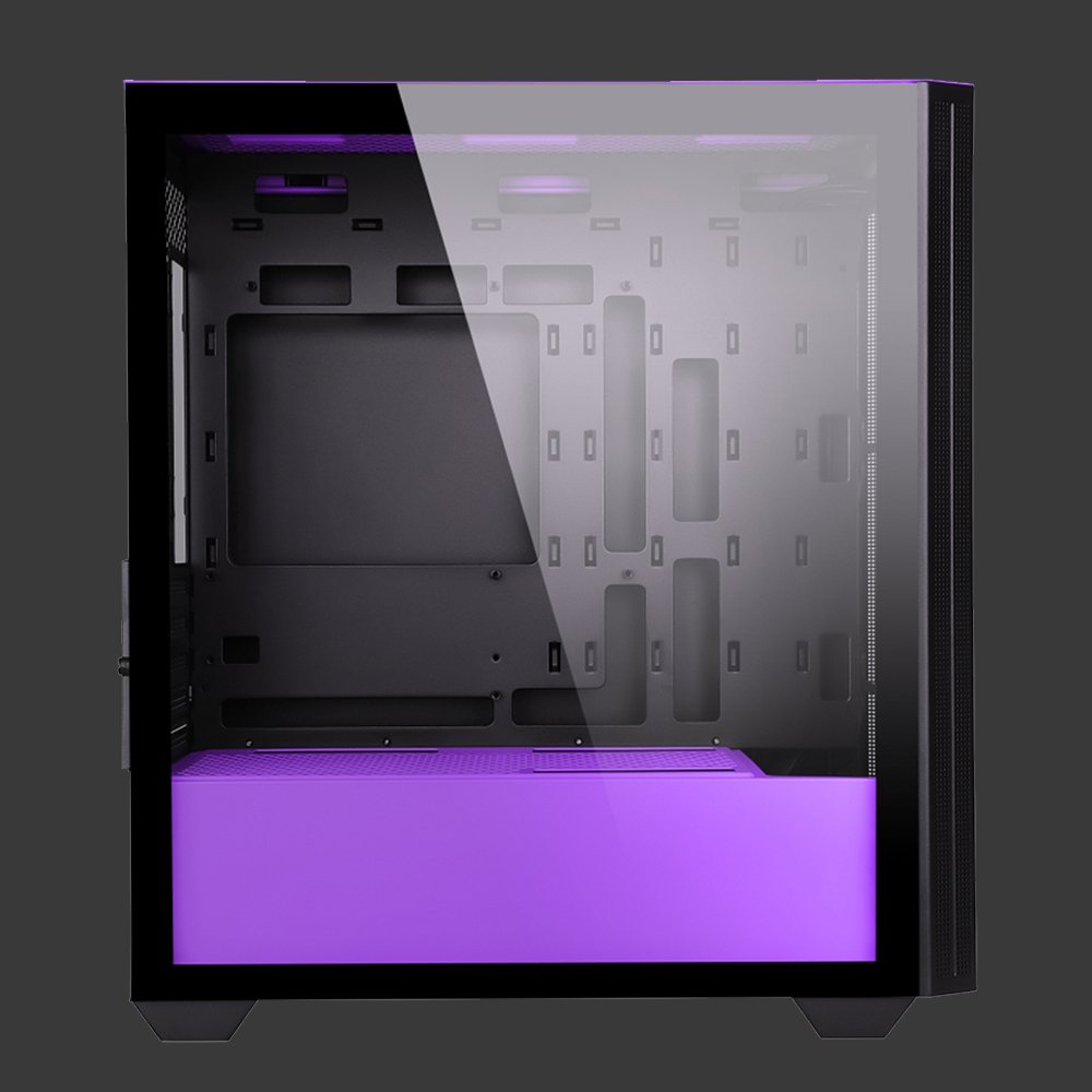 POWERBOOST PB-P2252BP 4-ARGB Fanlı Gaming Mid-Tower PC Kasası Mor-Siyah