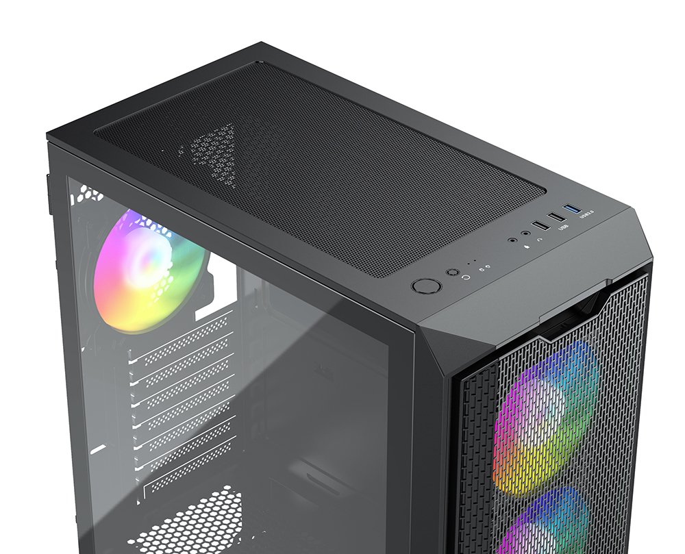 POWERBOOST 750W 80+ BRONZE PB-P521B 4-RGB Fanlı Gaming Mid-Tower PC Kasası