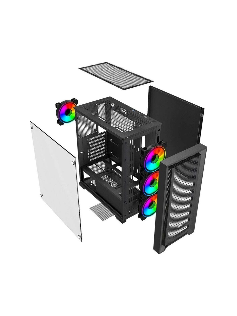 POWERBOOST 650W 80+ BRONZE PB-P705B 4-ARGB Fanlı Gaming Mid-Tower PC Kasası