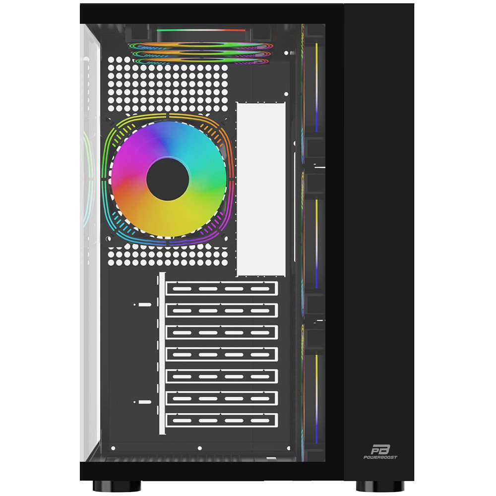POWERBOOST PB-SS02B Sea View 7-ARGB Fanlı Gaming Mid-Tower PC Kassı ikinci görünüm