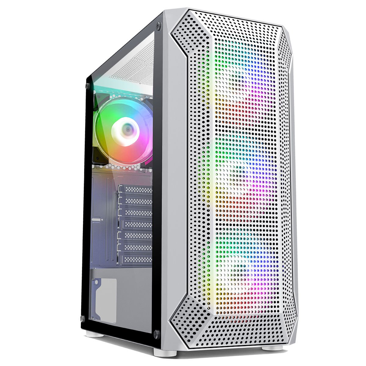 POWERBOOST 650W 80+ VK-P1882BW 4-Rainbow Fanlı Gaming Mid-Tower PC Kasası Beyaz