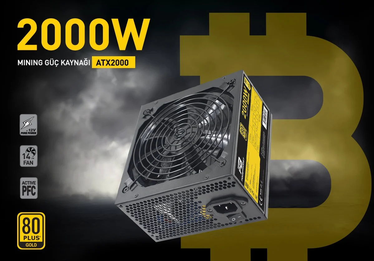 POWERBOOST 2000W 80+ GOLD BST-ATX2000 Mining Power Supply