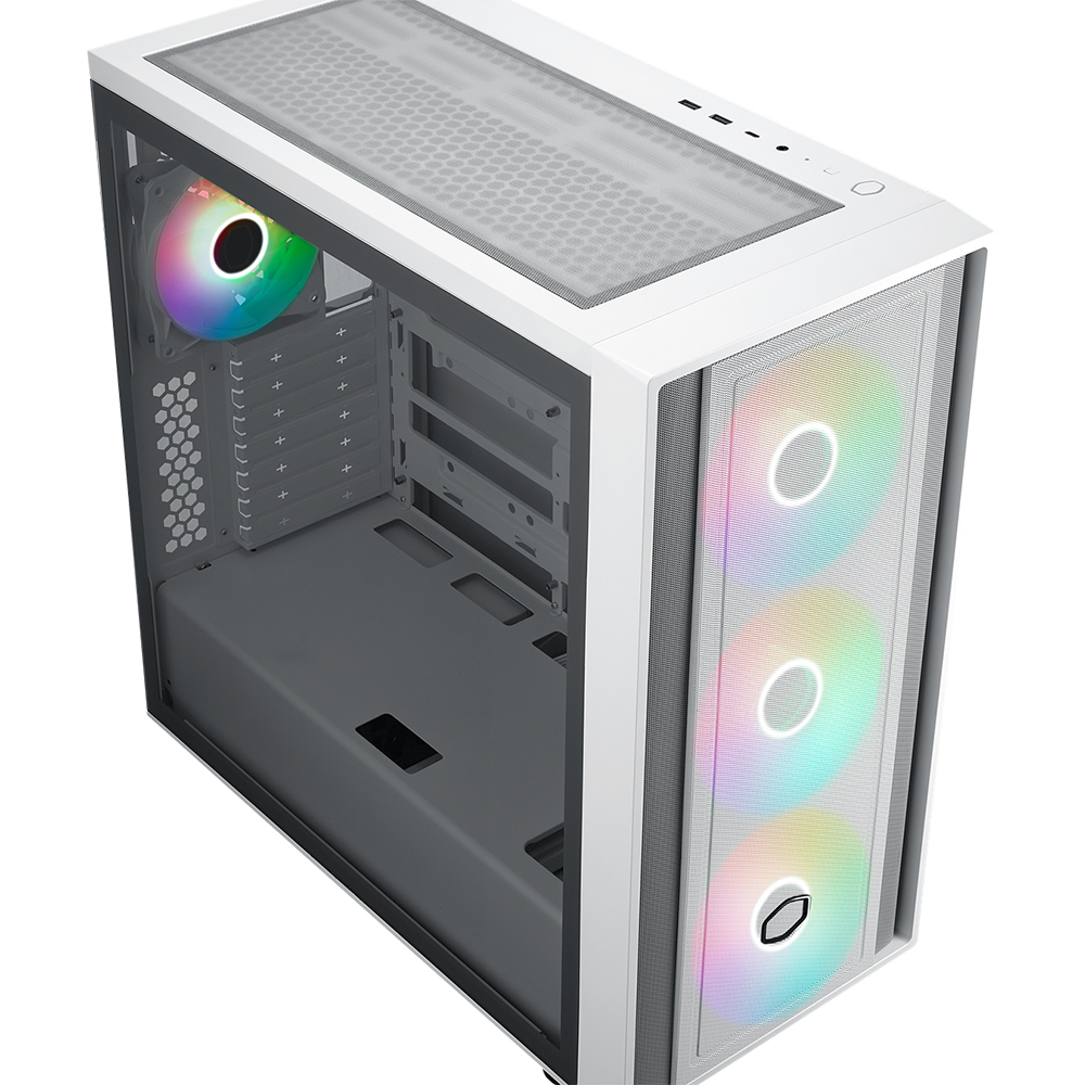 COOLERMASTER MasterBox 600 TG MB600-WGNN-S00 3-14CM ARGB Fanlı Gaming EATX PC Kasası Beyaz ikinci görünüm