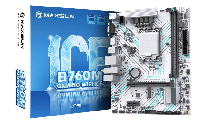 MAXUN B760M GAMING WIFI ICE DDR4 HDMI PCIE 4.0 1700p mATX BEYAZ
