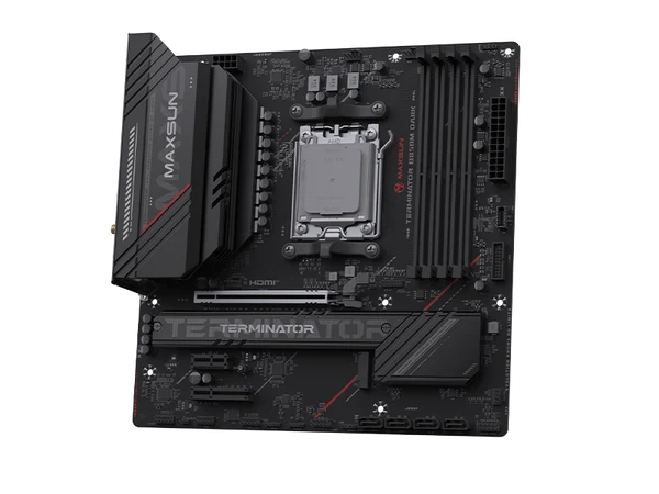 MAXUN TERMINATOR B850M DARK WIFI6 DDR5 HDMI-DP TYPEC PCIE 5.0 AM5 mATX ikinci görünüm