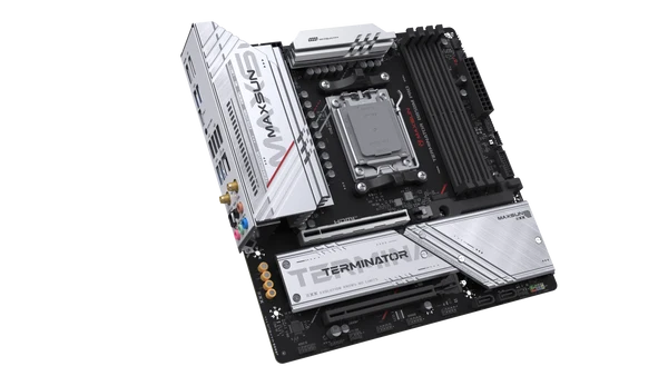 MAXUN TERMINATOR B850M PRO WIFI6E DDR5 HDMI-DP TYPEC PCIE 5.0 AM5 mATX ikinci görünüm