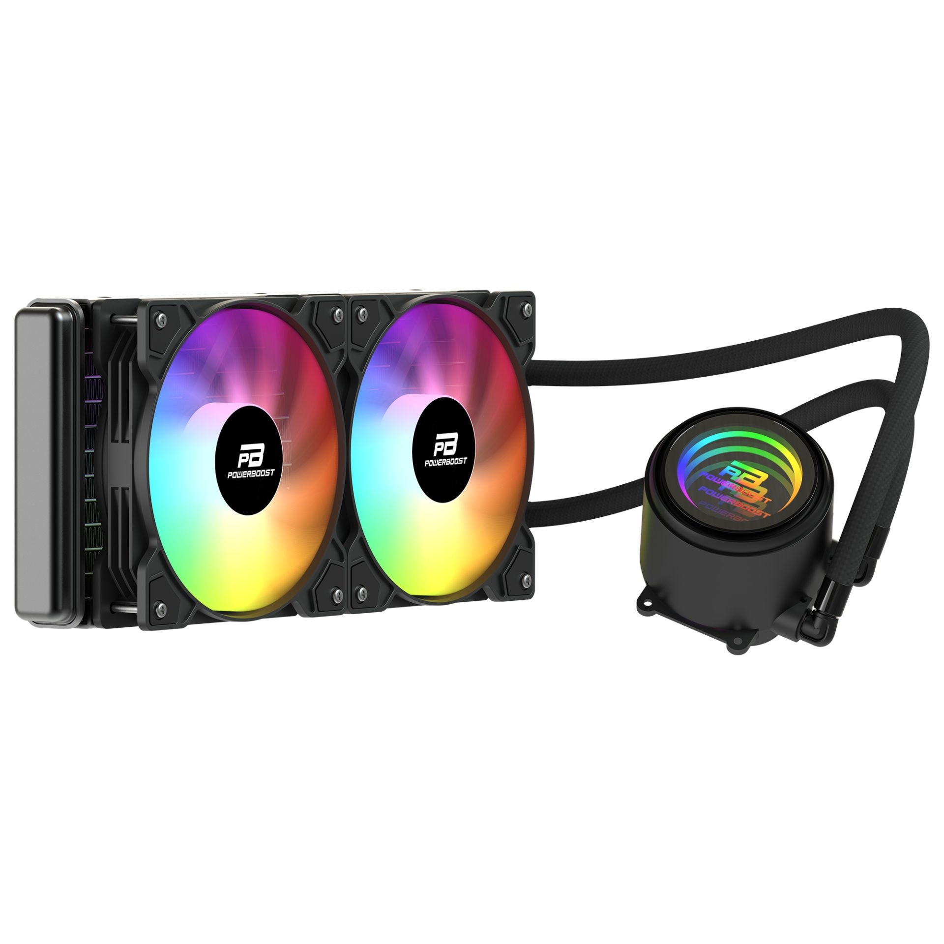POWERBOOST 240MM CIRCLE 240B PB-LCS-CR240B Rainbow Fanlı AM5-1851p Sıvı Soğutmalı İşlemci Fanı ikinci görünüm
