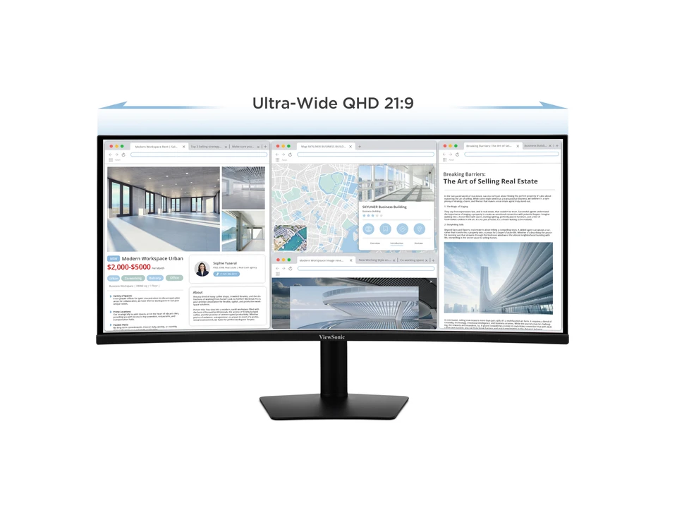 VIEWSONIC 34" IPS VA3420C 1MS 120HZ HDMI-DP Multimedya Kavisli Kurumsal Monitör 3440x1440