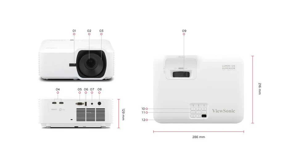 VIEWSONIC 4000-ansilümen LS400W WXGA 1280x800 Laser Projeksiyon Cihazı
