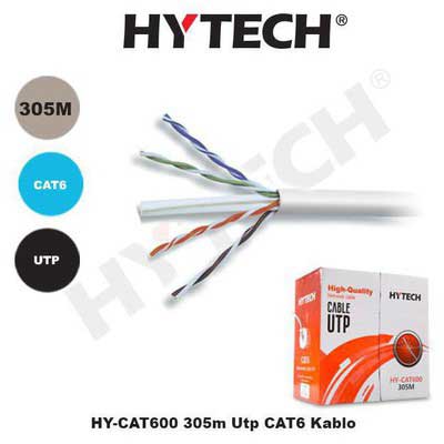 Hytech 305metre CAT6 Utp 25AWG Gri Kablo HY-CAT600
